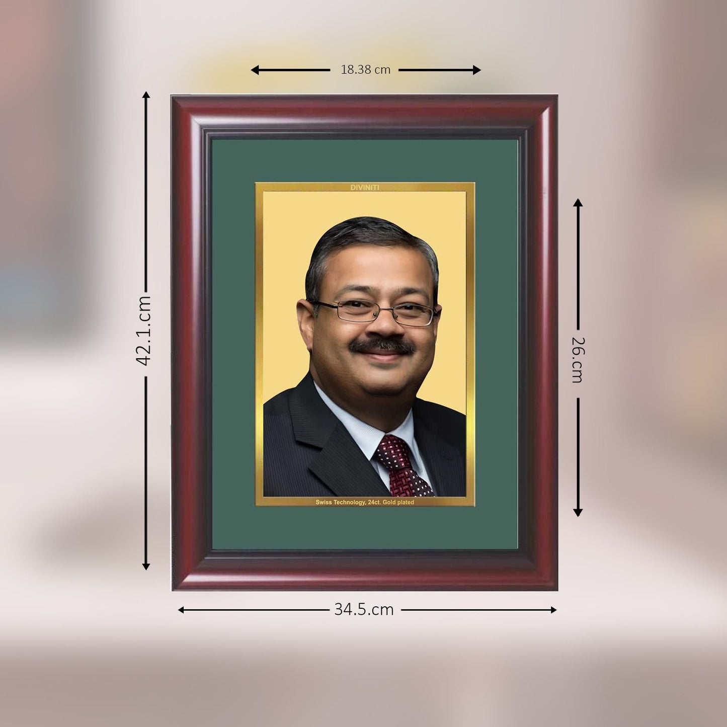 Diviniti Photo Frame With Customized Photo Printed on 24K Gold Plated Foil| Personalized Gift for Birthday, Marriage Anniversary & Celebration With Loved Ones|DG Frame with Mount Board Size 3.5