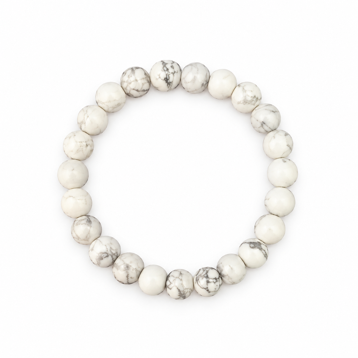 Natural Howlite Stone Bracelet for Men & Women | 8–9 mm Beads | Unisex Calm & Balance Bracelet
