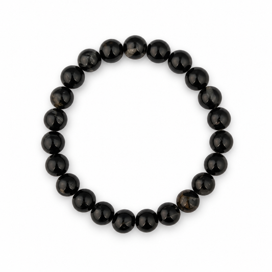 Natural Black Obsidian Bracelet for Men & Women | 8–9 mm Beads | Unisex Protection & Grounding Bracelet