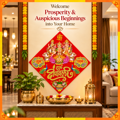 Lakshmi Ganesha Shubh Deepawali Decorative Sticker | Diwali Door & Home Entrance Décor