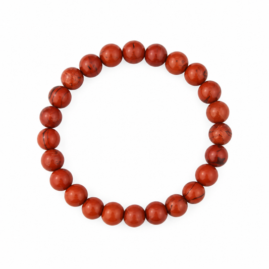 Natural Red Jasper Bracelet for Men & Women | 8–9 mm Beads | Unisex Strength & Grounding Bracelet