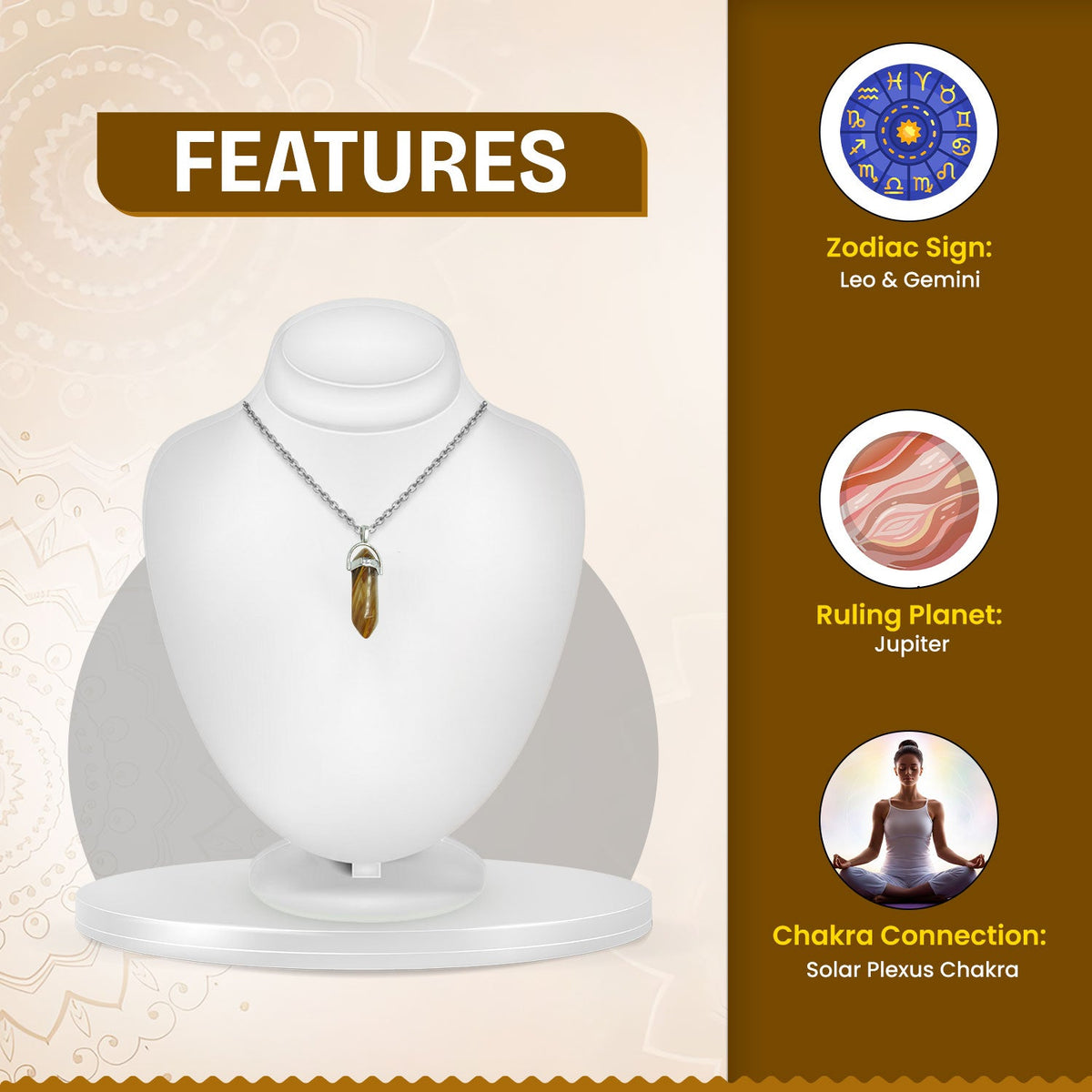 Citrine Crystal Candle Pendant