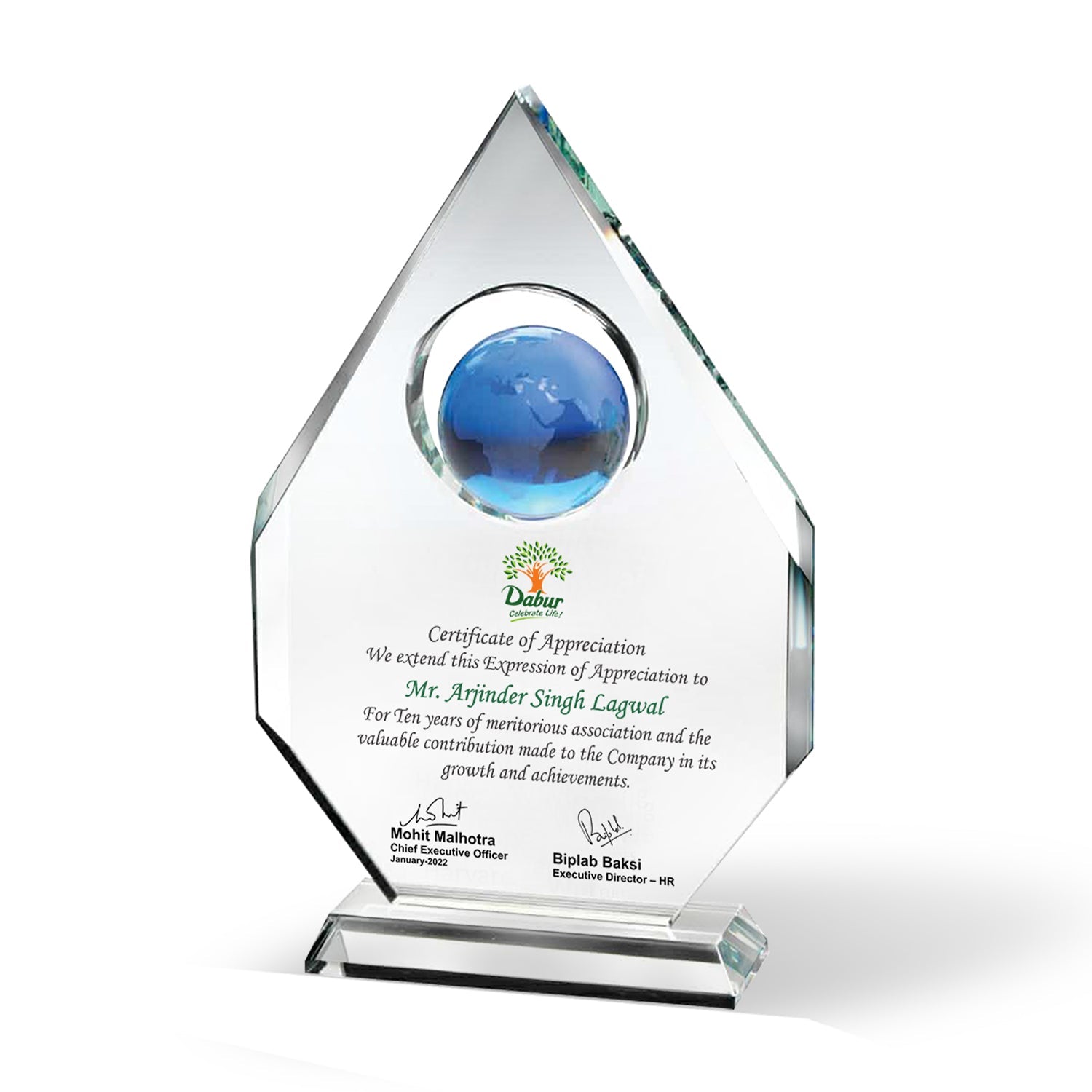 Crystal Trophy for Custom Corporate Awards