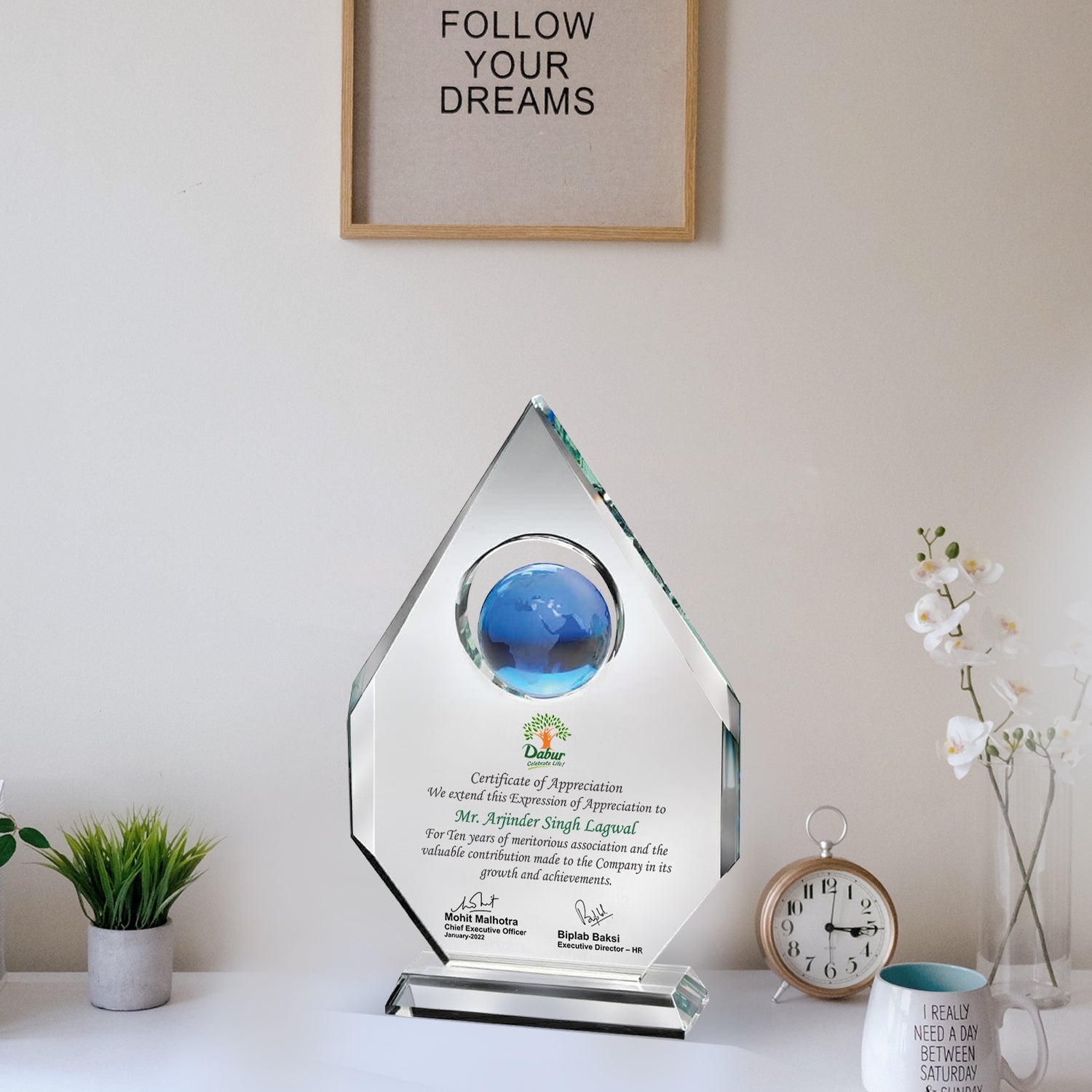 Crystal Trophy for Custom Corporate Awards