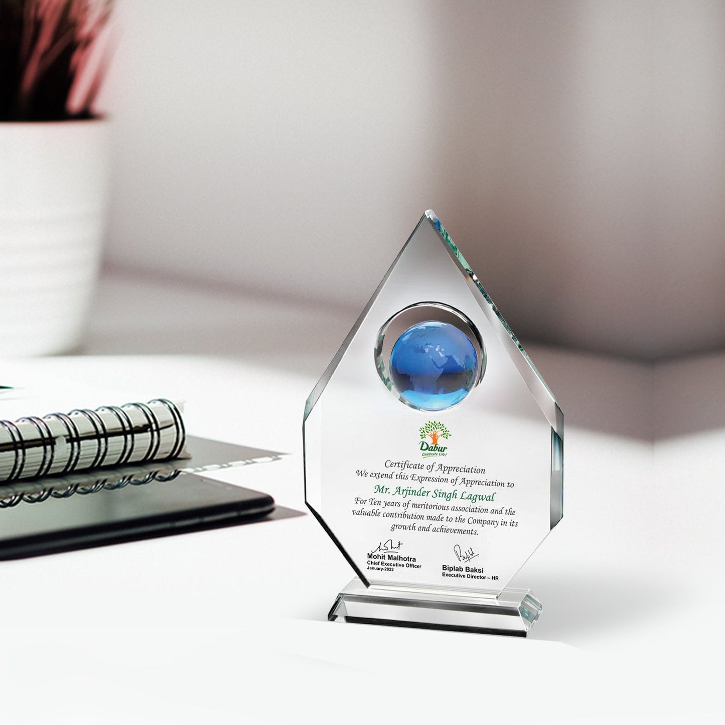 Crystal Trophy for Custom Corporate Awards
