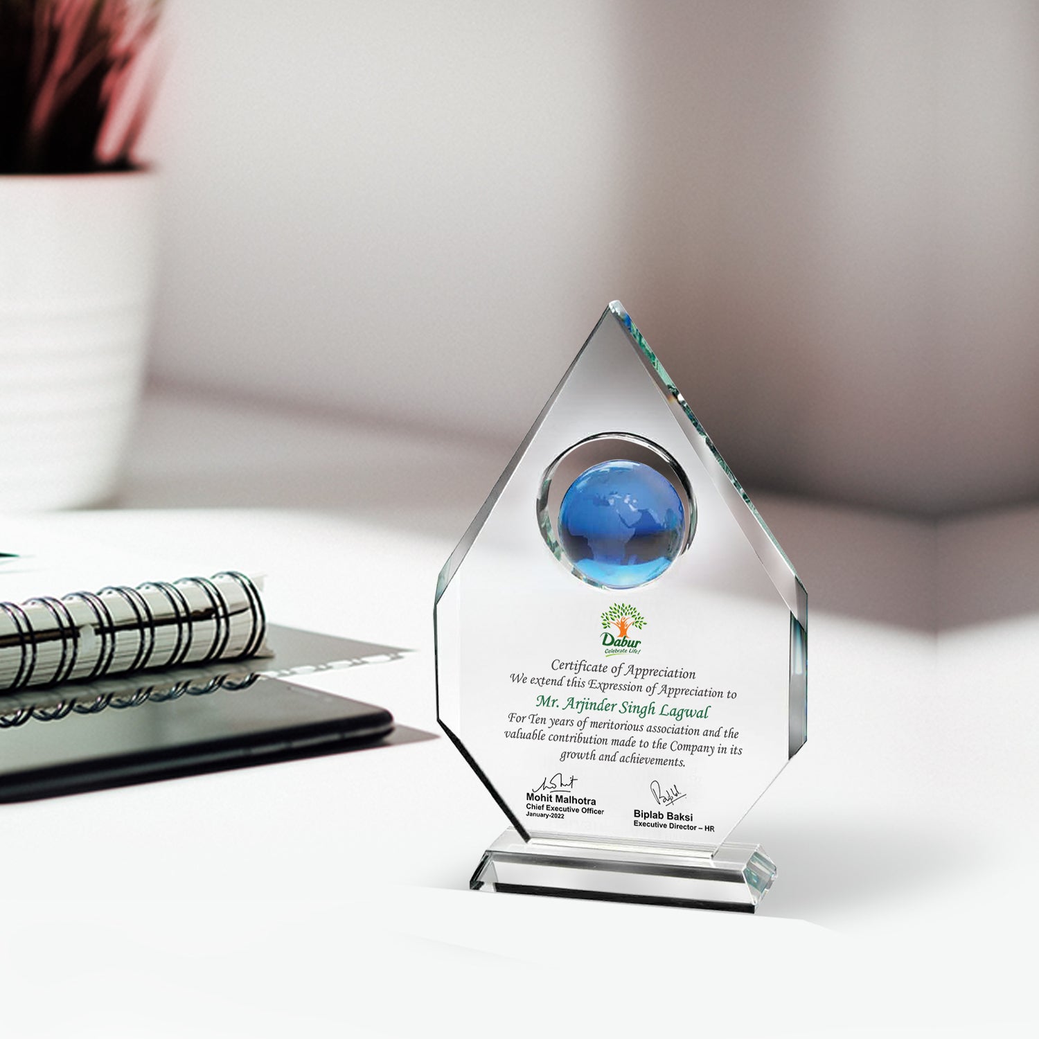 Crystal Trophy for Custom Corporate Awards