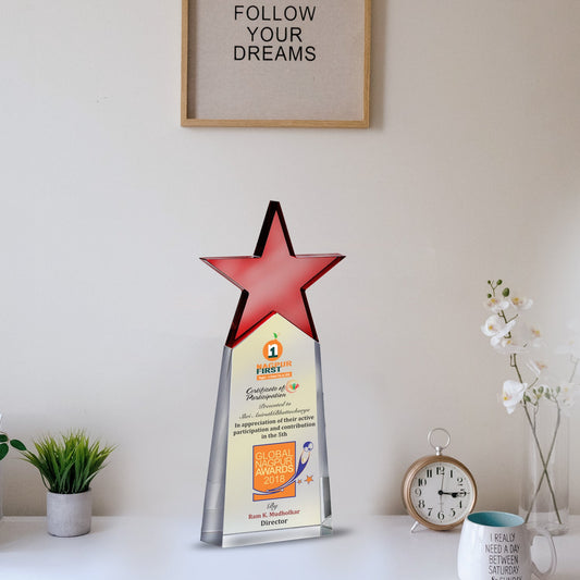 Crystal Trophy for Personalized Corporate Awards