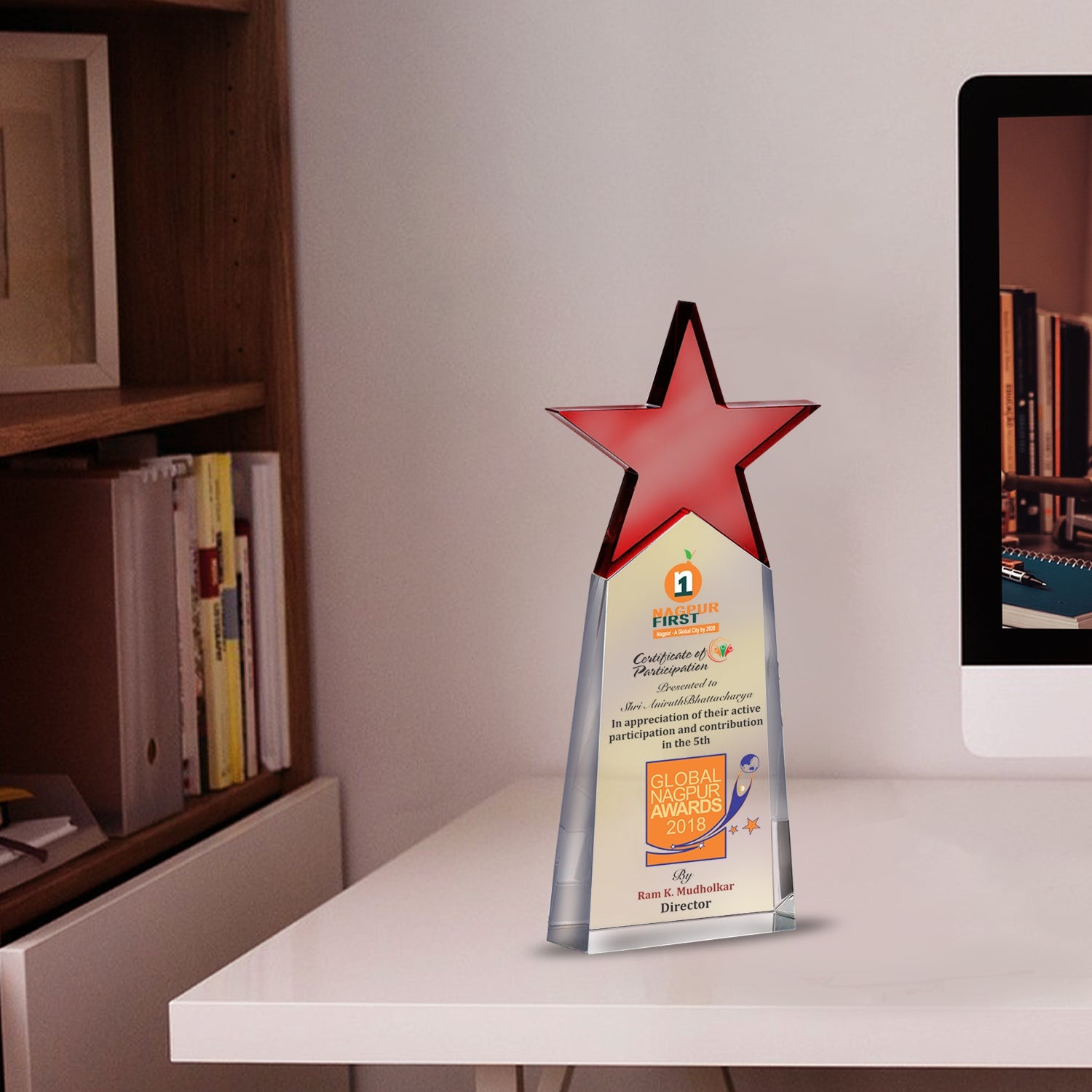 Crystal Trophy for Personalized Corporate Awards