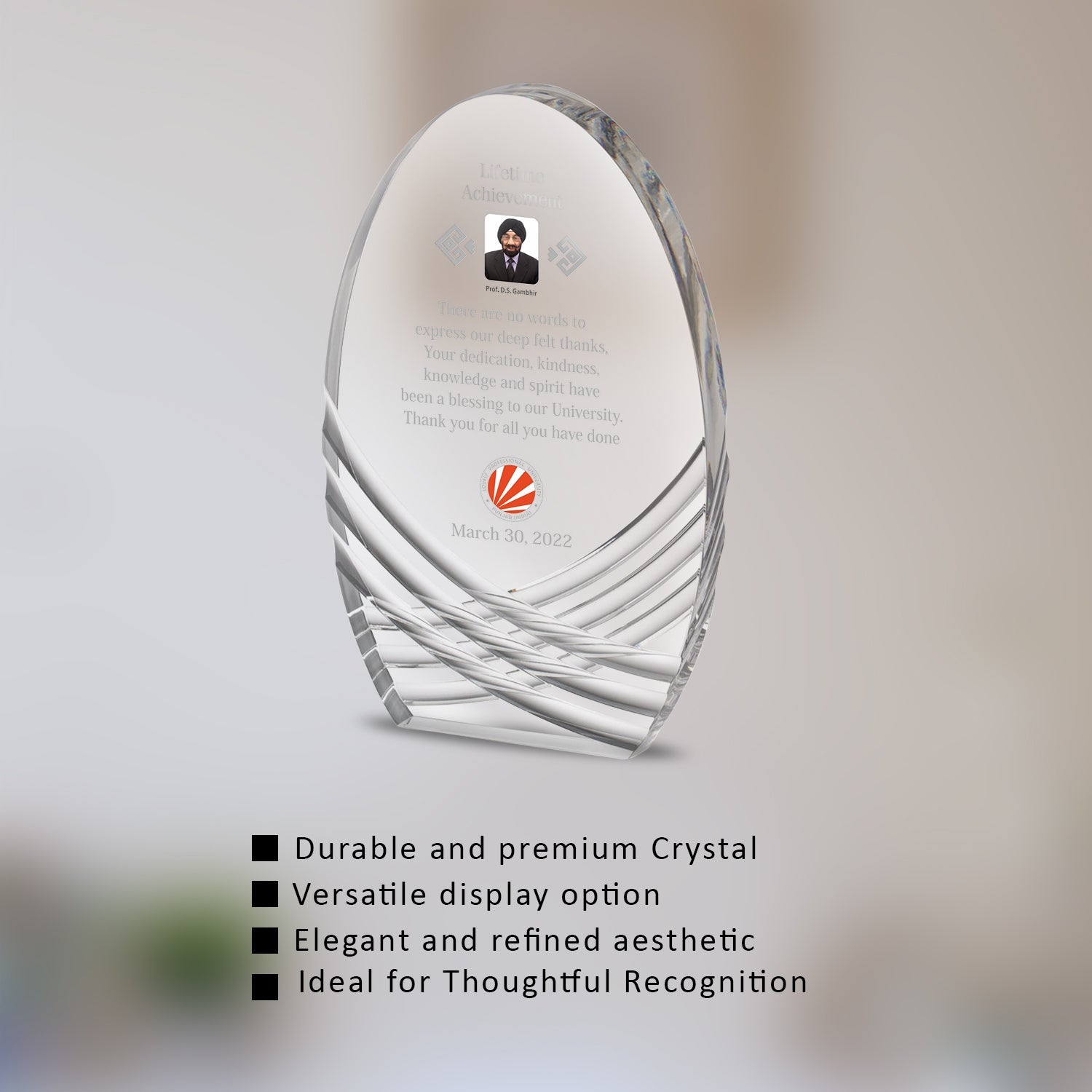 Crystal Trophy for Personalized Corporate Gifting