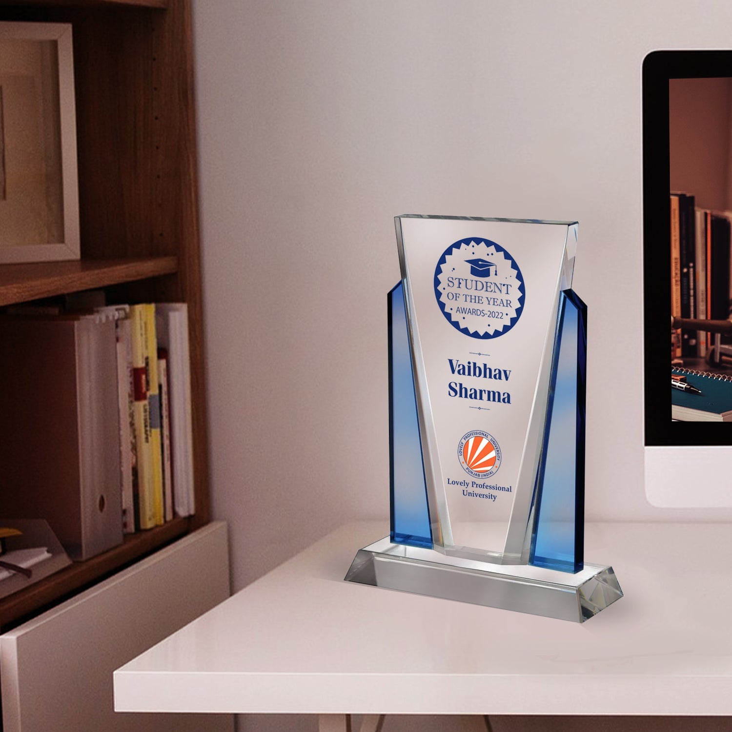 Crystal Trophy with Customization for Corporate Gifts