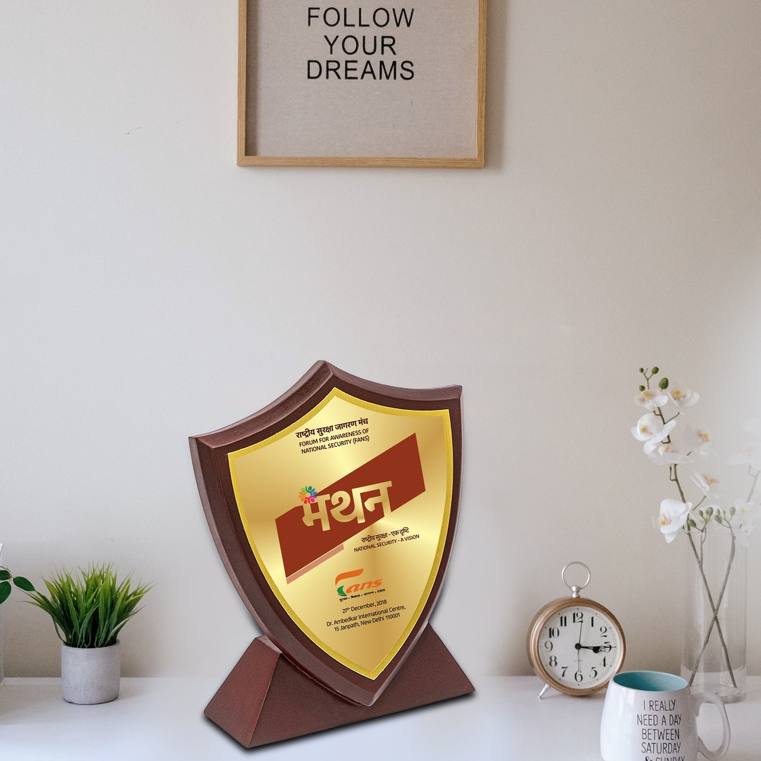 Custom 24K Gold Foil MDF Memento for Gifting