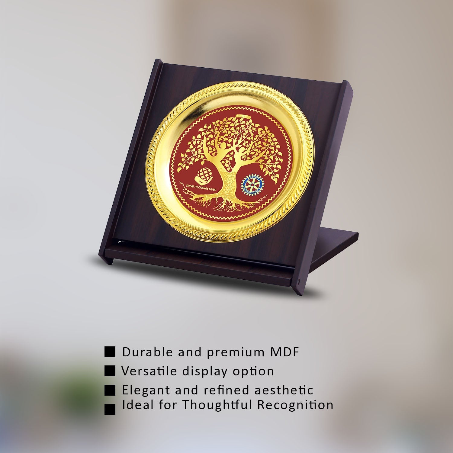 Custom Corporate Gifts: MDF Memento with Metal Plate