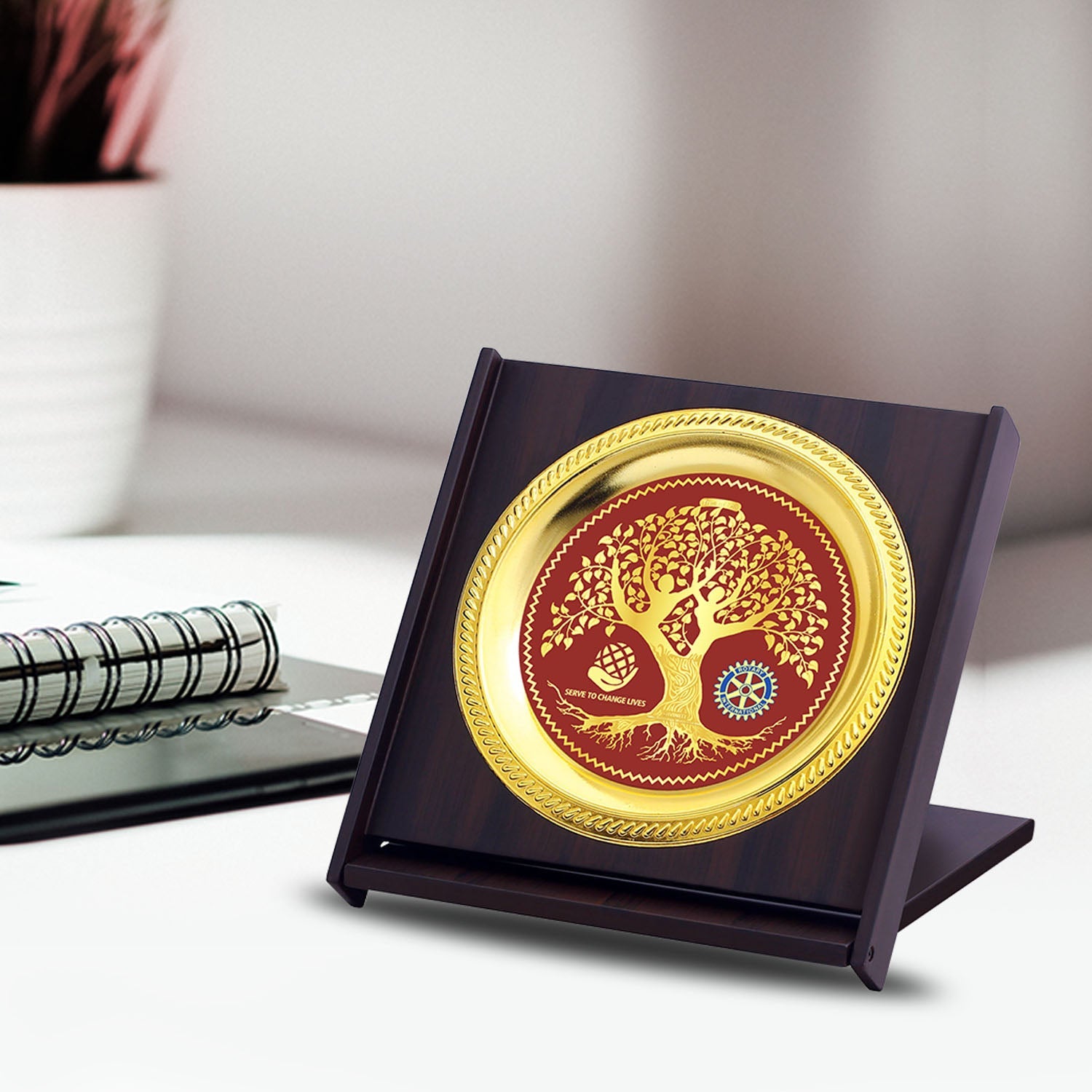 Custom Corporate Gifts: MDF Memento with Metal Plate
