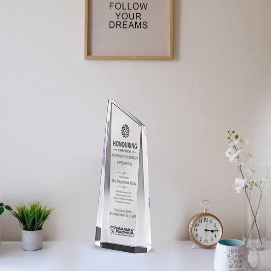 Custom Crystal Trophy for Corporate Honors