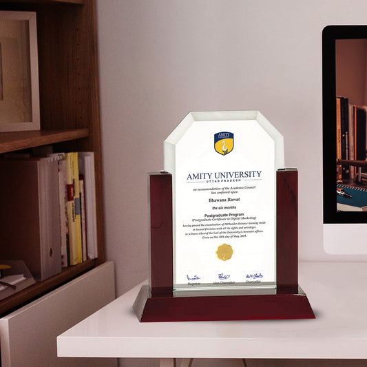 Custom MDF Base Acrylic Trophy for Students