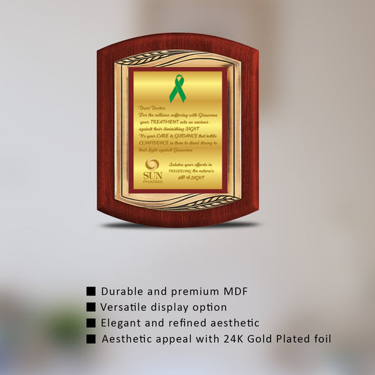 Custom MDF Memento with Gold Foil for Corporate Gifts