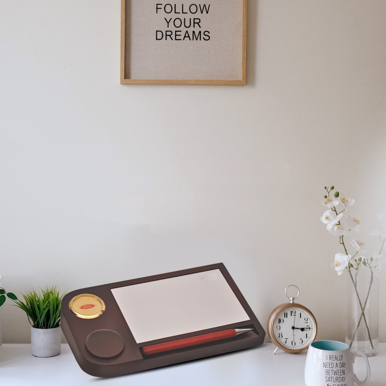 Custom MDF Pen Holder & Writing Pad for Corporate Gifts