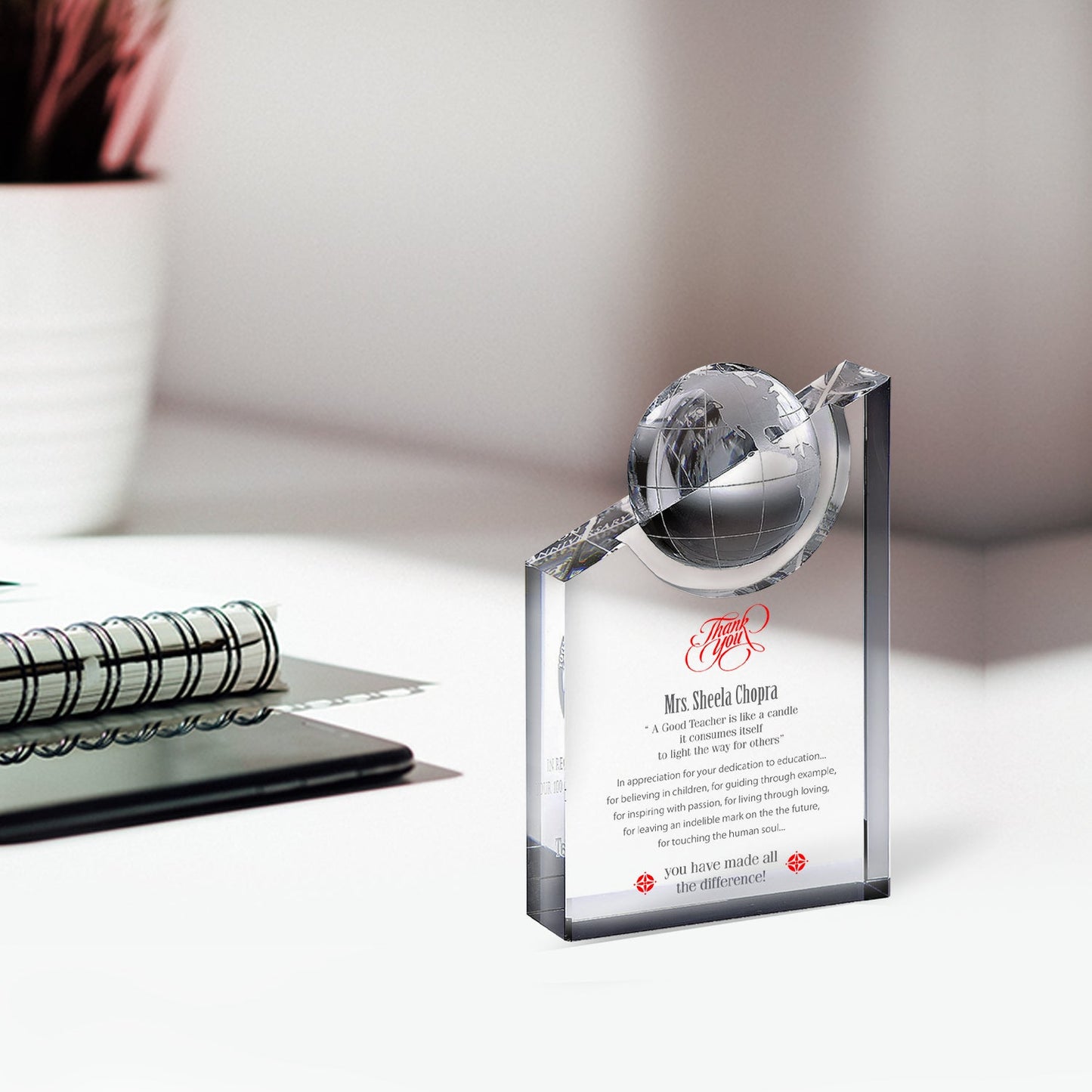 Customized Crystal Trophy for Corporate Gifting