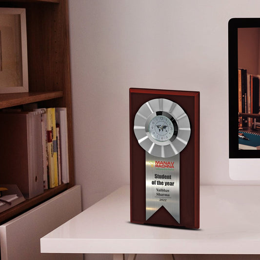 Customized MDF Trophy with Watch for Corporate Gifts