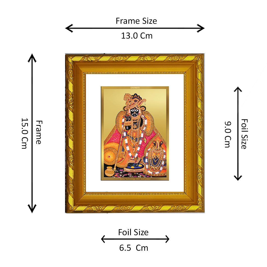 DIVINITI Bankey Bihari 24K Gold Plated Photo Frame