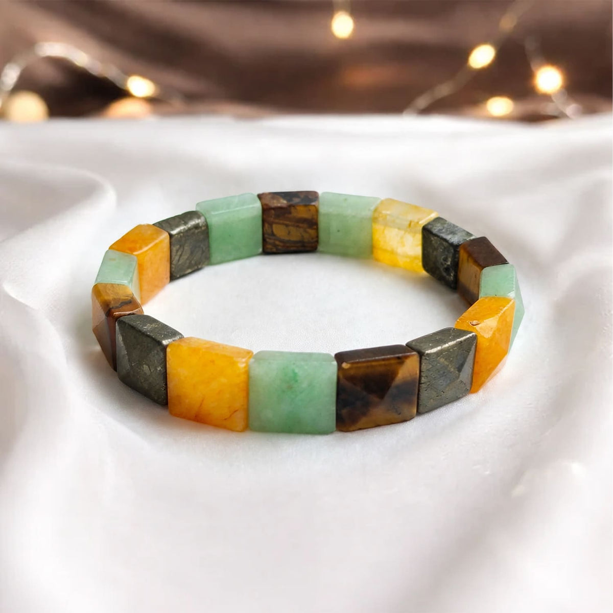 Dhanyog Square Diamond Cut Crystal Bracelet