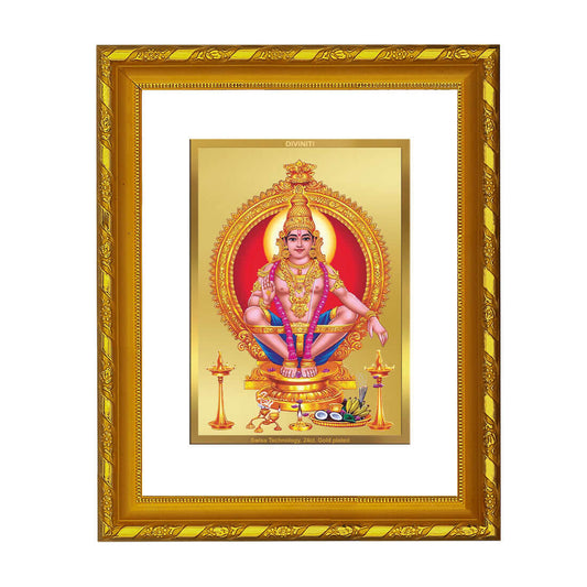 Divine 24K Gold Ayyappan Photo Frame for Home
