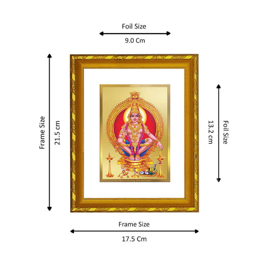 Divine 24K Gold Ayyappan Photo Frame for Home