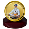Diviniti 24K Gold Plated Baba Deep Singh Frame For Car Dashboard, Home Decor Showpiece (5.5 x 5.0 CM)