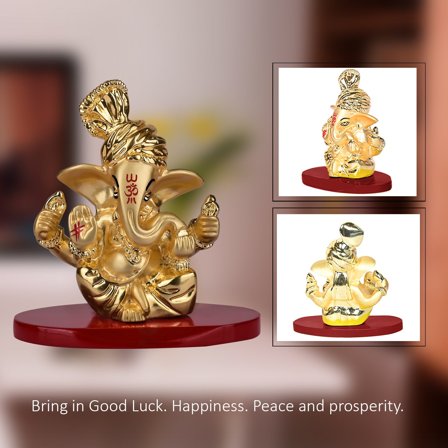 Divine 24K Gold Plated Ganesha for Car & Home
