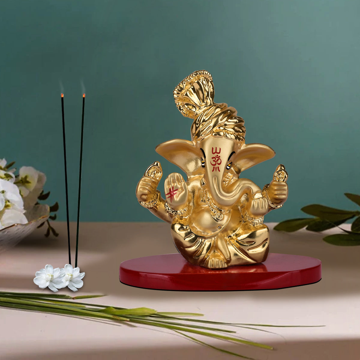 Divine 24K Gold Plated Ganesha for Car & Home