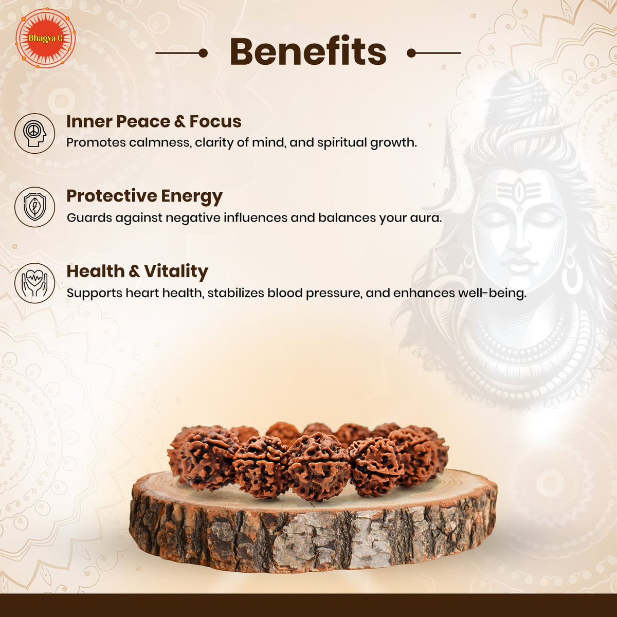 Divine 5 Mukhi Rudraksha Bracelet (Nepali)