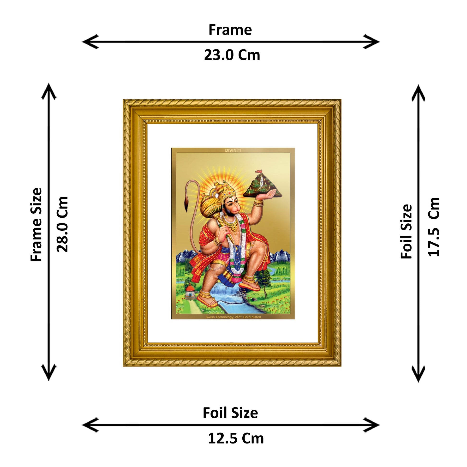 Divine Hanuman Gold Plated Photo Frame | Buy Now