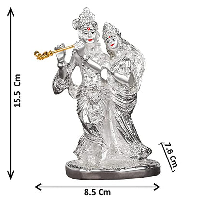 Divine Radha Krishna Silver Idol for Gifting