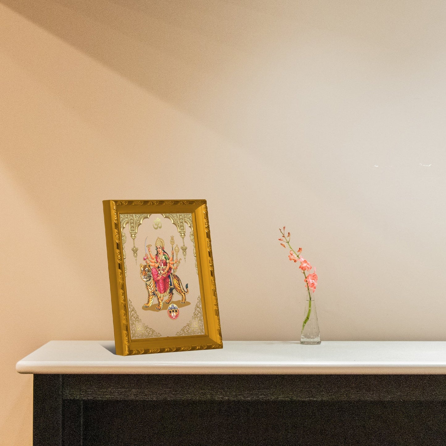 Durga Mata Gold Plated Frame | Elegant Home Decor