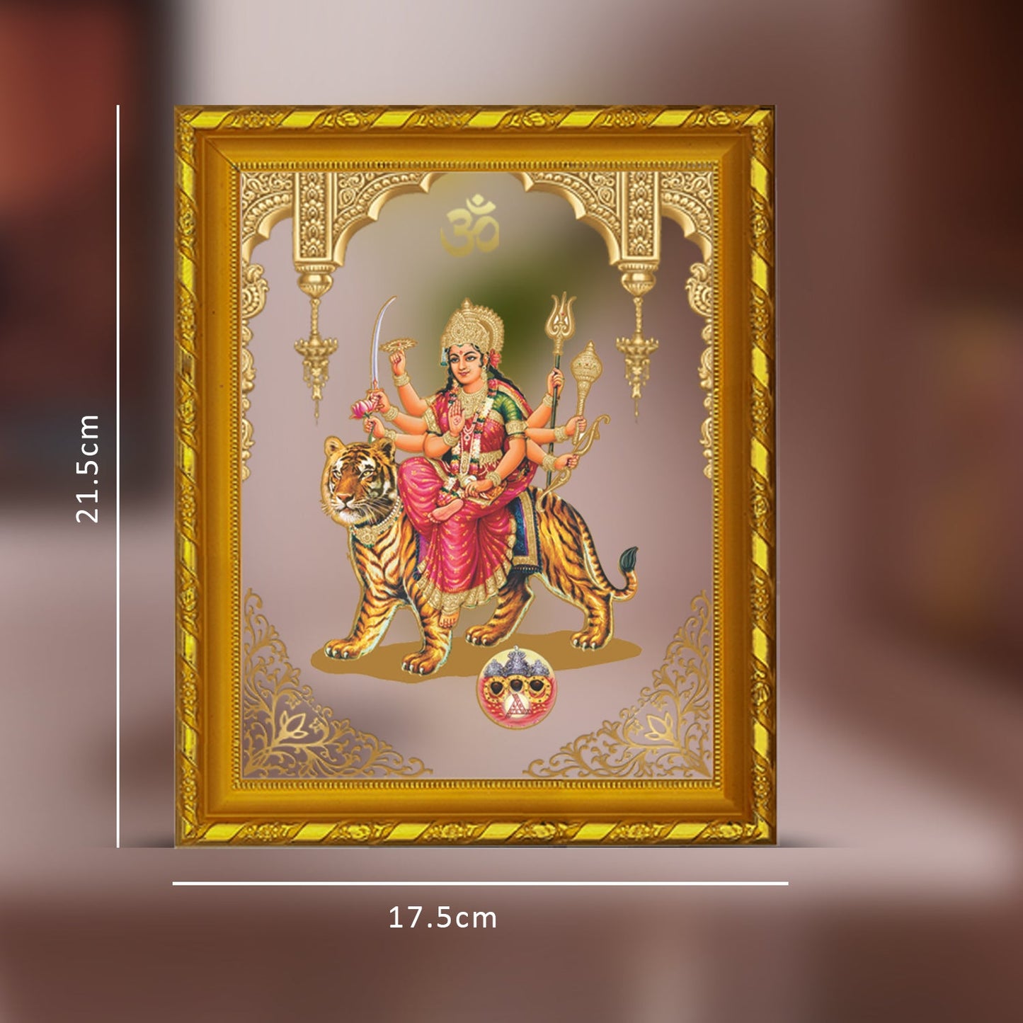 Durga Mata Gold Plated Frame | Elegant Home Decor