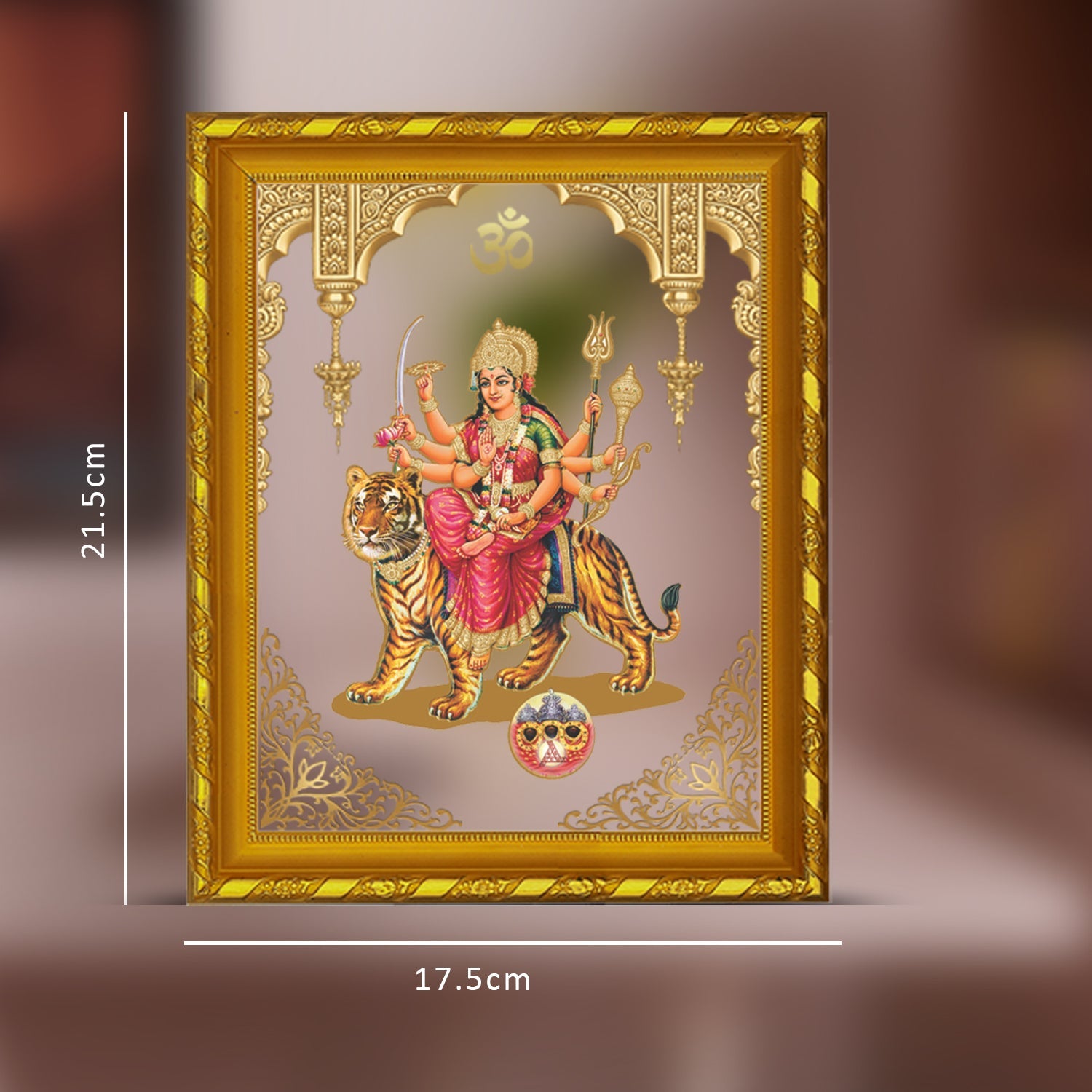 Durga Mata Gold Plated Frame | Elegant Home Decor