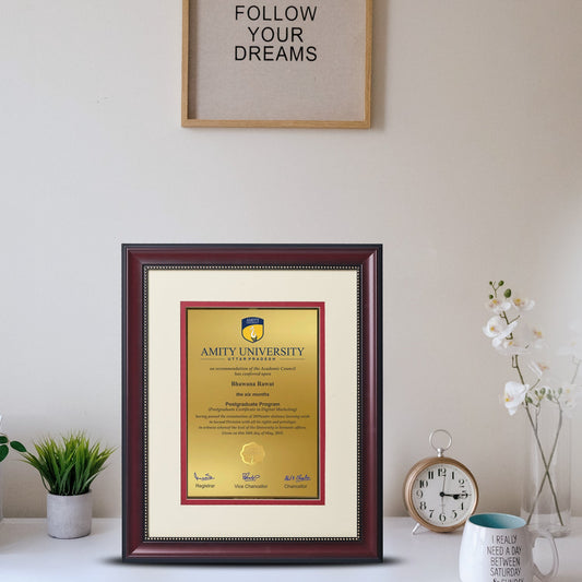 Elegant 24K Gold Plated Heritage Certificate