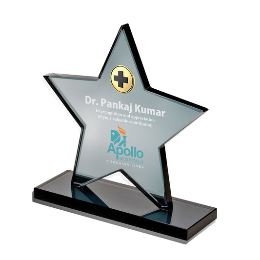 Elegant Corporate Trophy with Custom Message