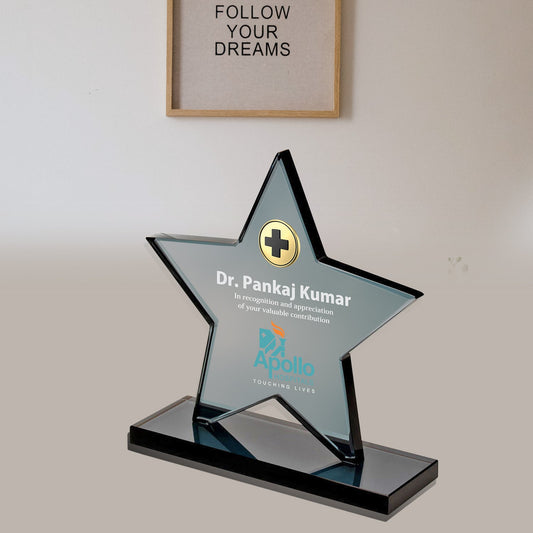 Elegant Corporate Trophy with Custom Message