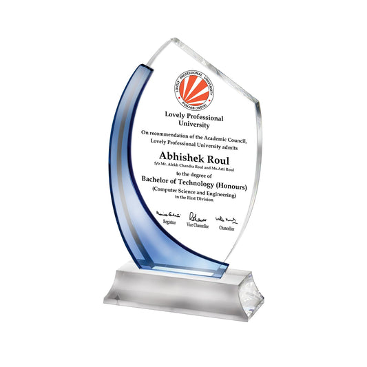Elegant Crystal Trophy for Corporate Gift Items