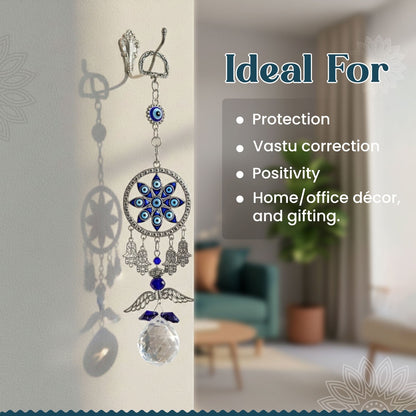 Evil Eye Wild Chime with Crystal Ball Hanging