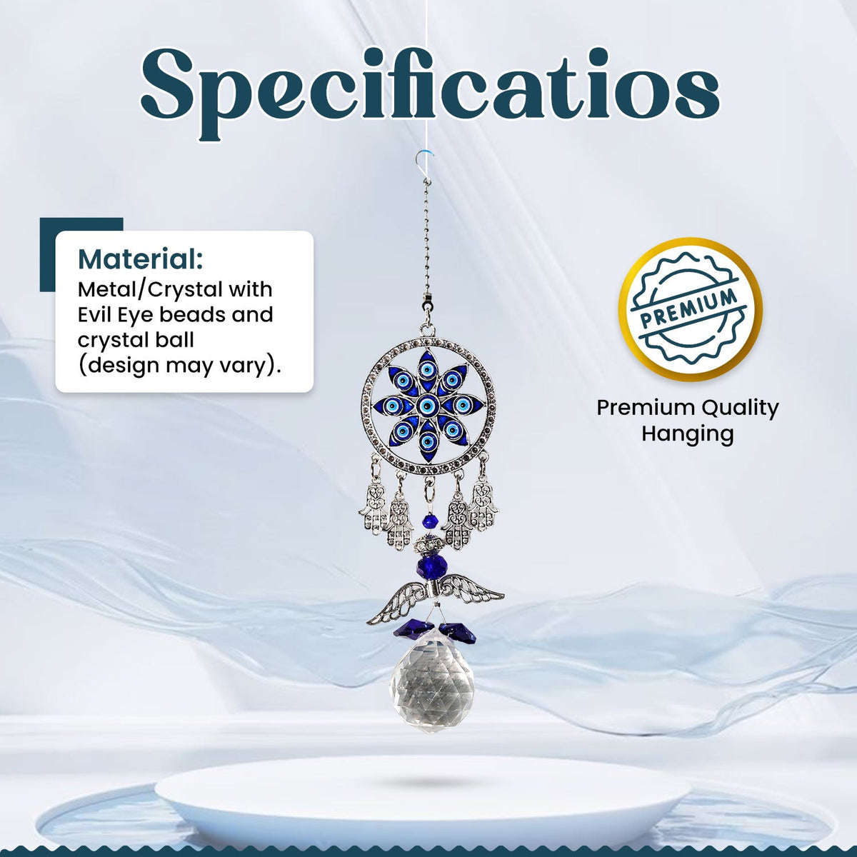 Evil Eye Wild Chime with Crystal Ball Hanging