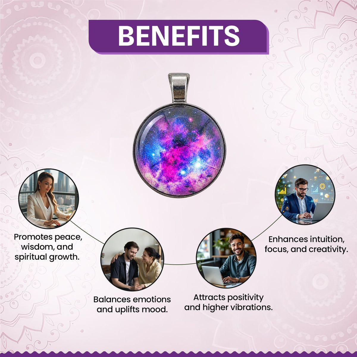 Galaxy Purple Crystal Pendant