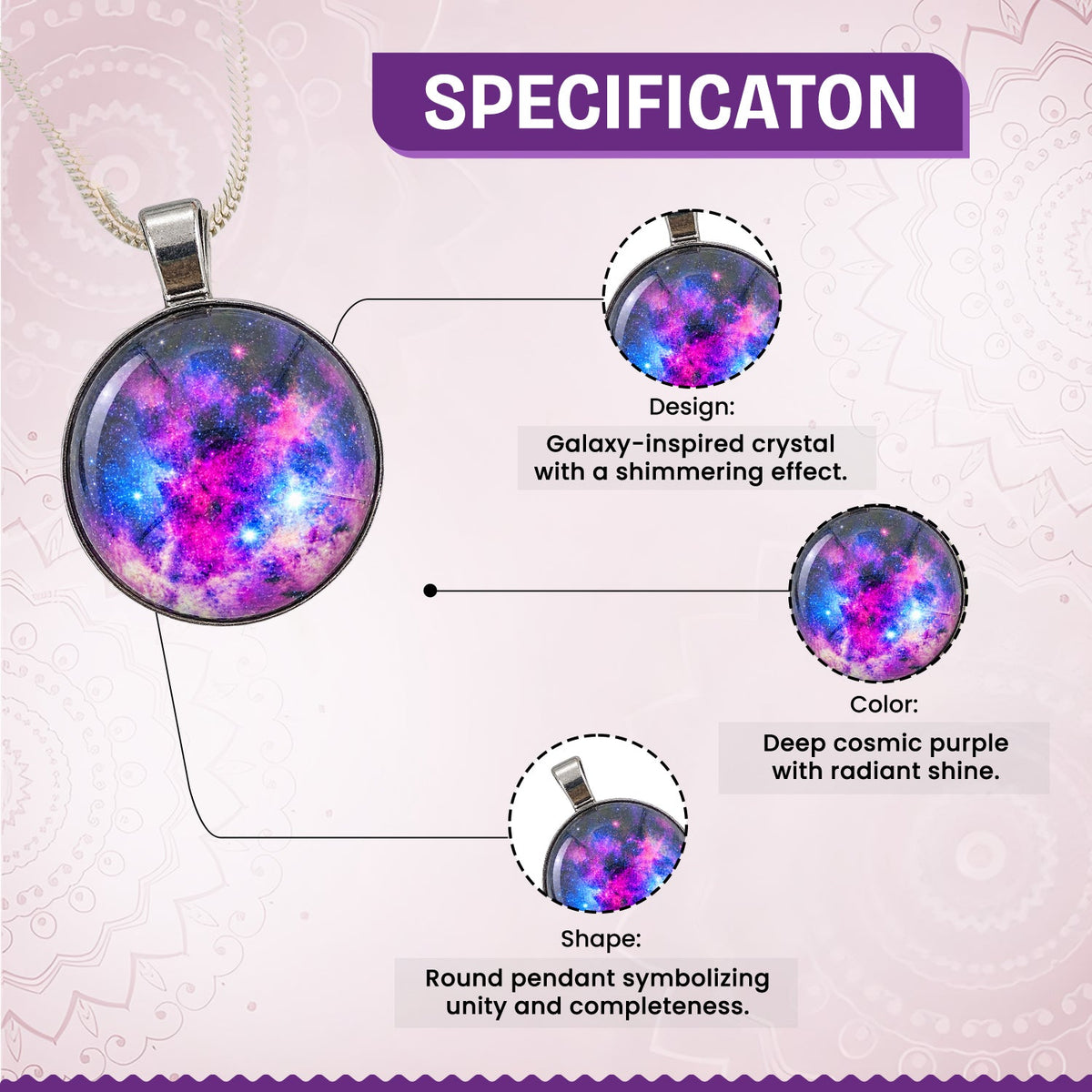 Galaxy Purple Crystal Pendant