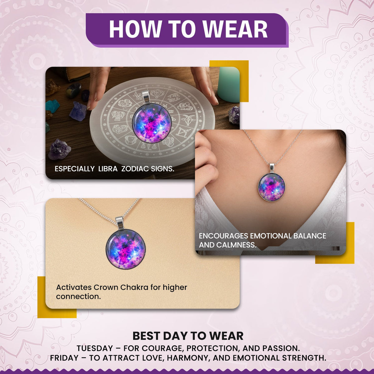 Galaxy Purple Crystal Pendant