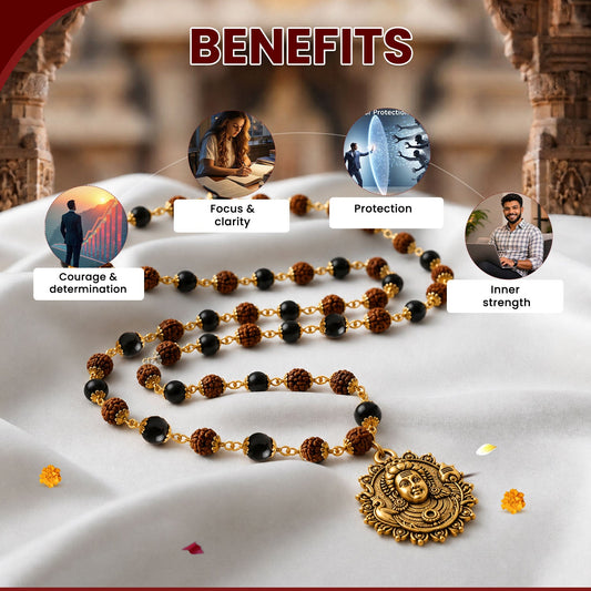 Golden Kartike Rudraksha Karungali Mala