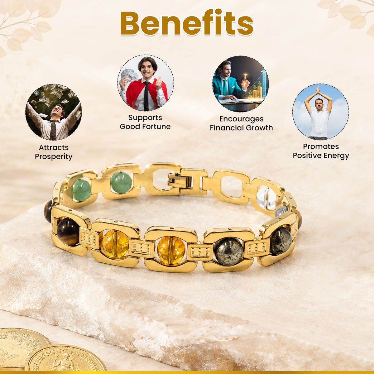 Golden Metal Dhan Yog Bracelet