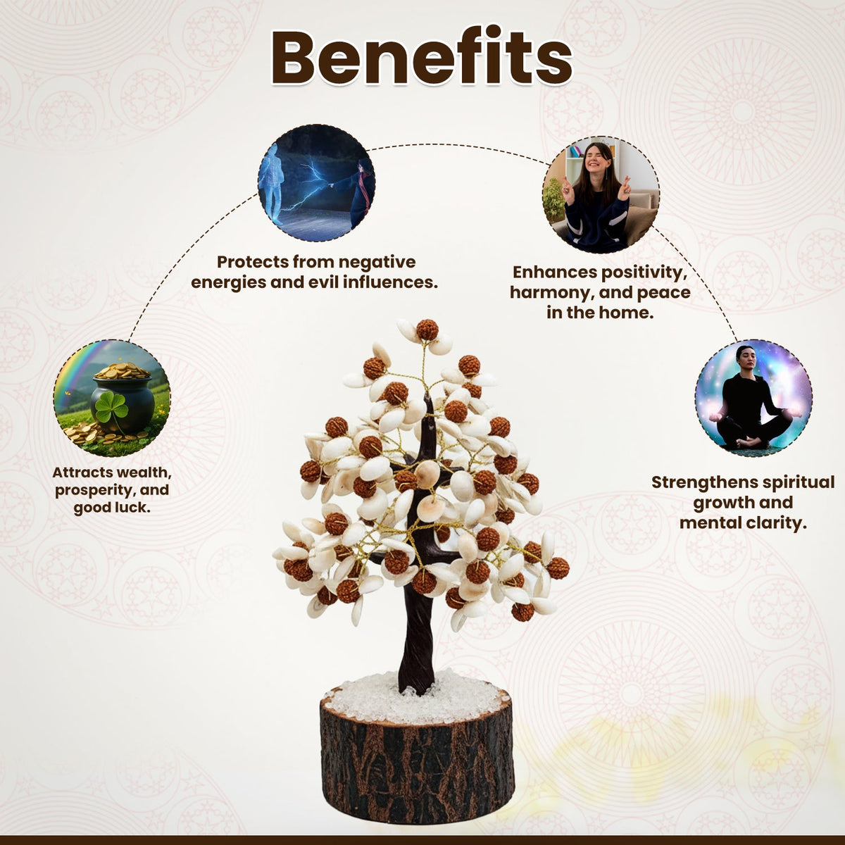 Gomti Chakra Rudraksha Tree - 100 Beads