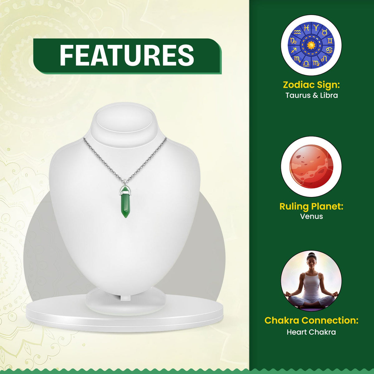 Green Jade Crystal Candle Pendant