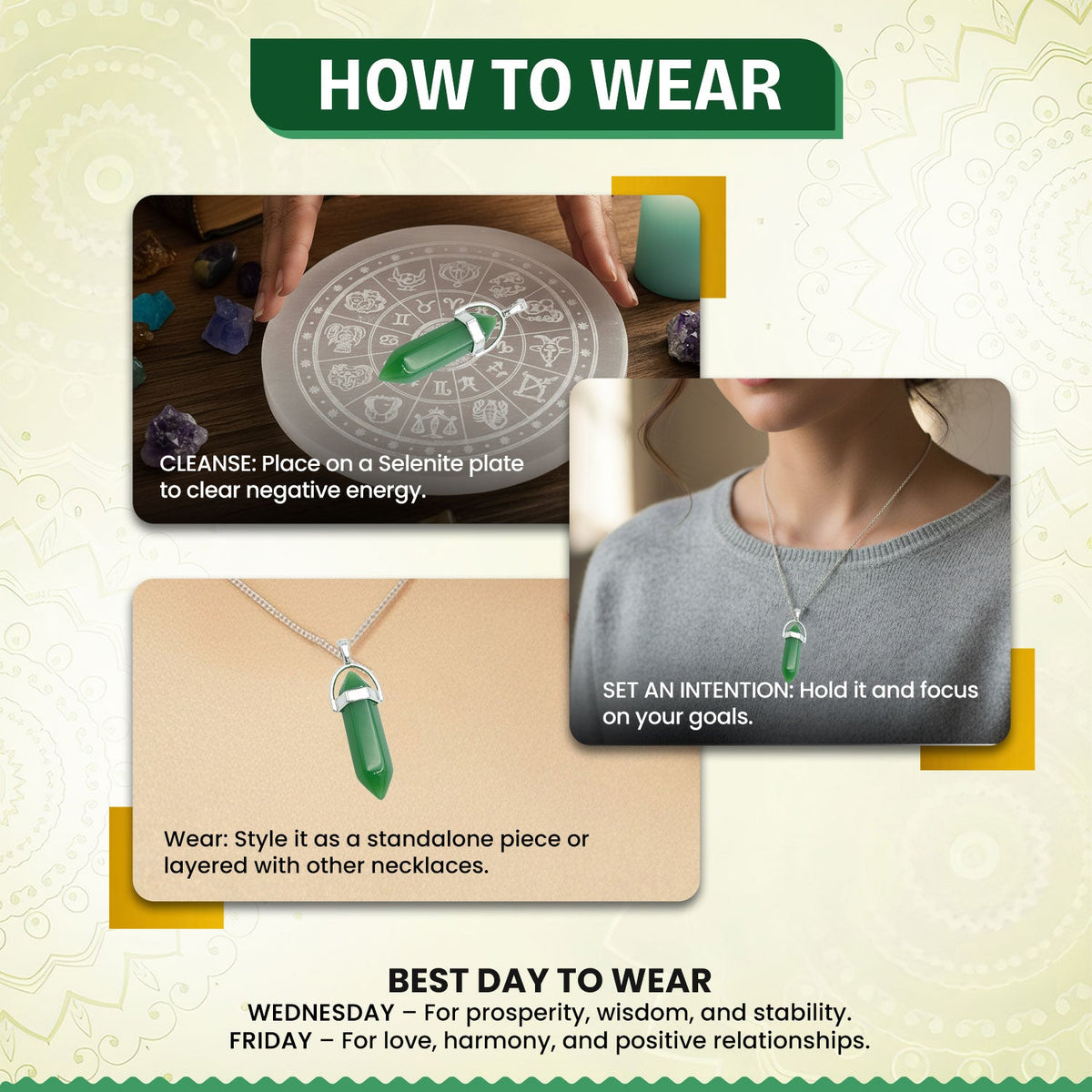 Green Jade Crystal Candle Pendant